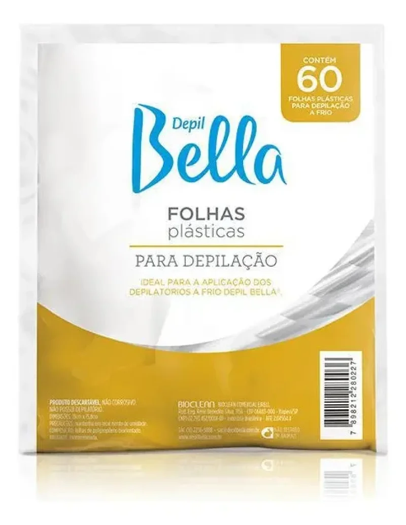 Folha Plástica para Depilação Depil Bella, com 60 unidades