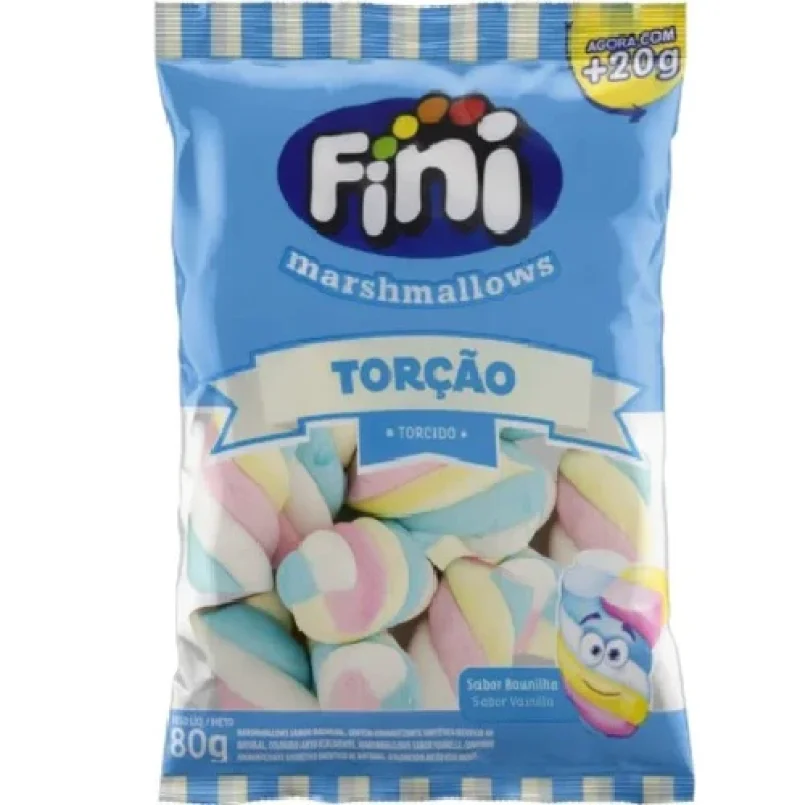 Marshmallow Fini Torção Sabor Baunilha 80g