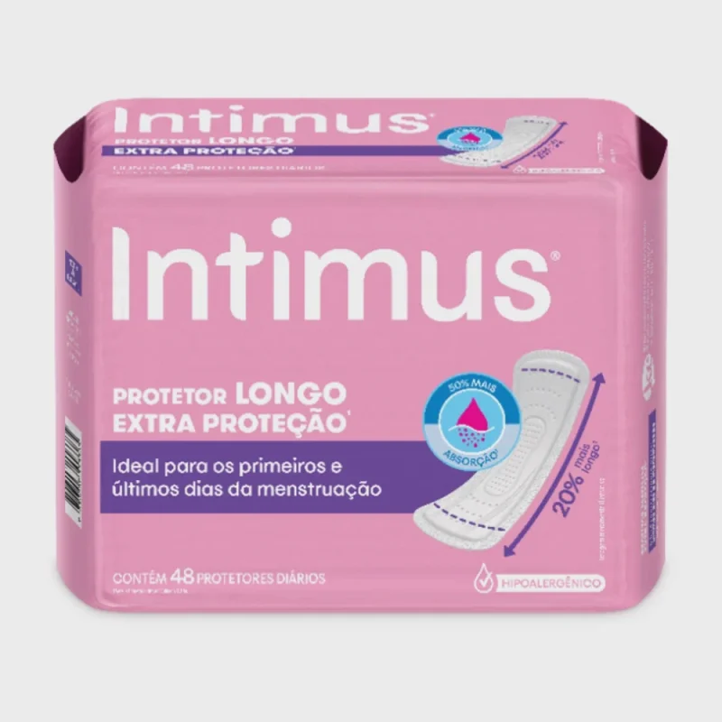 Protetor Diário Intimus Longo Extra Proteção, com 48 unidades