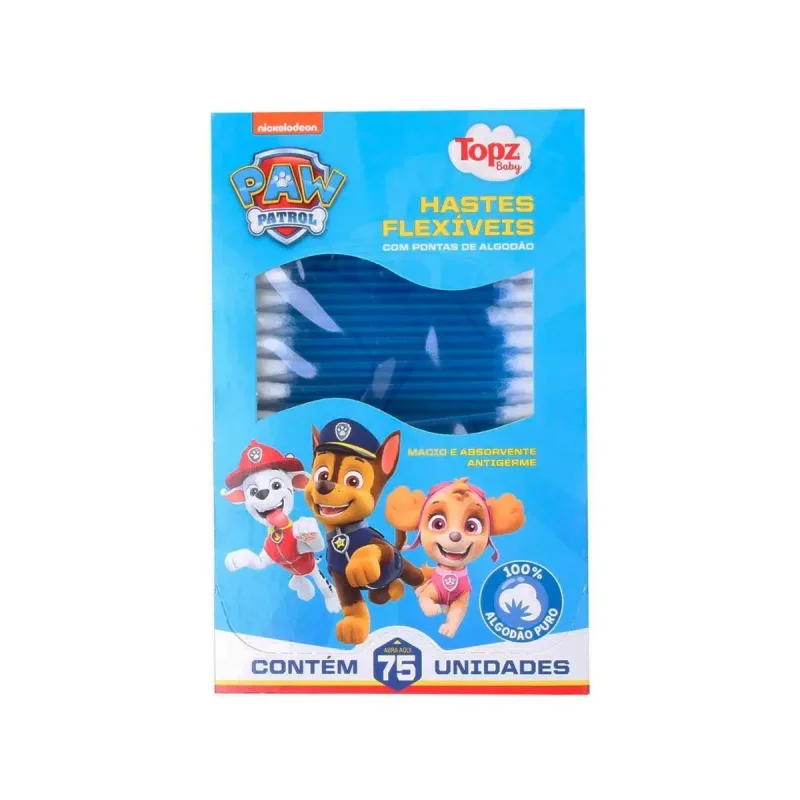 Hastes Flexíveis Topz Baby Patrulha Canina, com 75 unidades