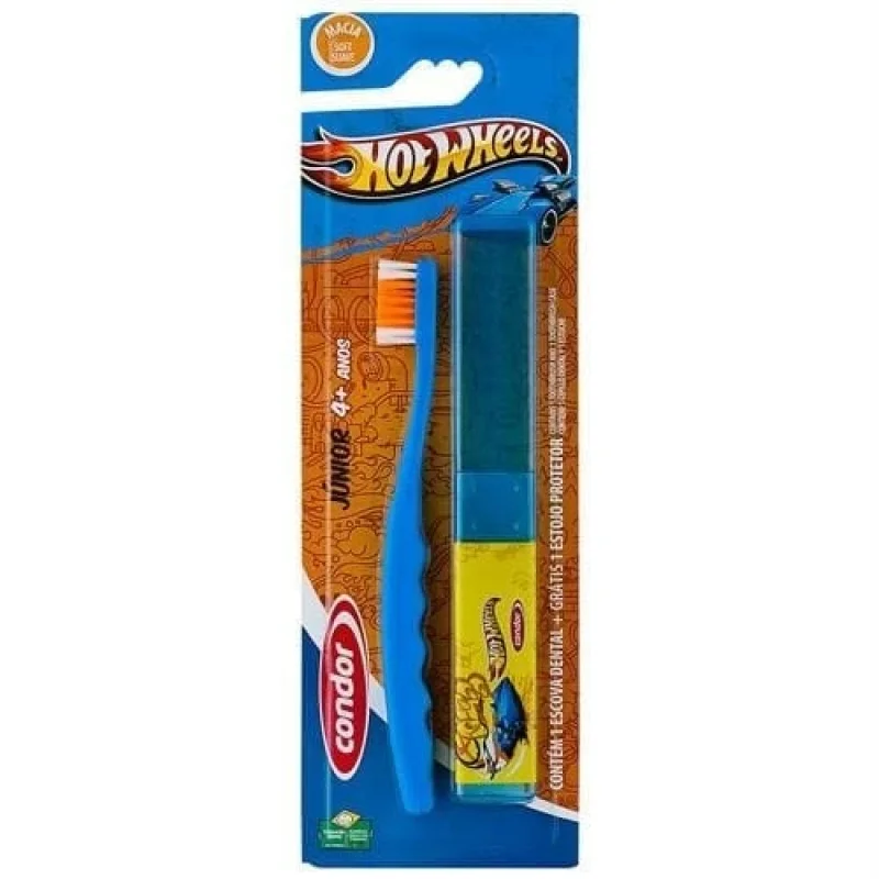 Kit Escova Dental Condor Infantil Hotwheels 1un + Gel Dental Hotwheels 50g