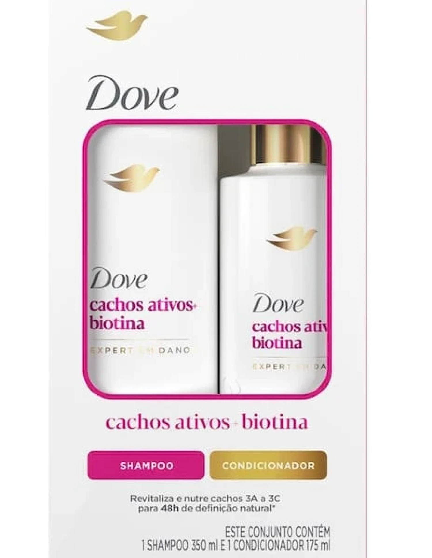 Kit Shampoo e Condicionador Dove Cachos Ativos + Biotina 350ml + 175ml (1/1)