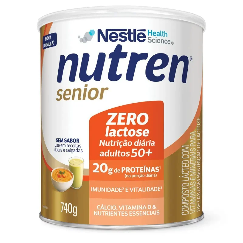 Nutren Senior Zero Lactose Sem Sabor 740g