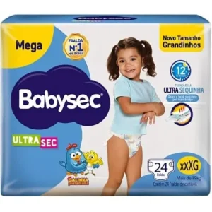 Fralda Babysec Ultra Sec Mega XXXG, com 24 unidades