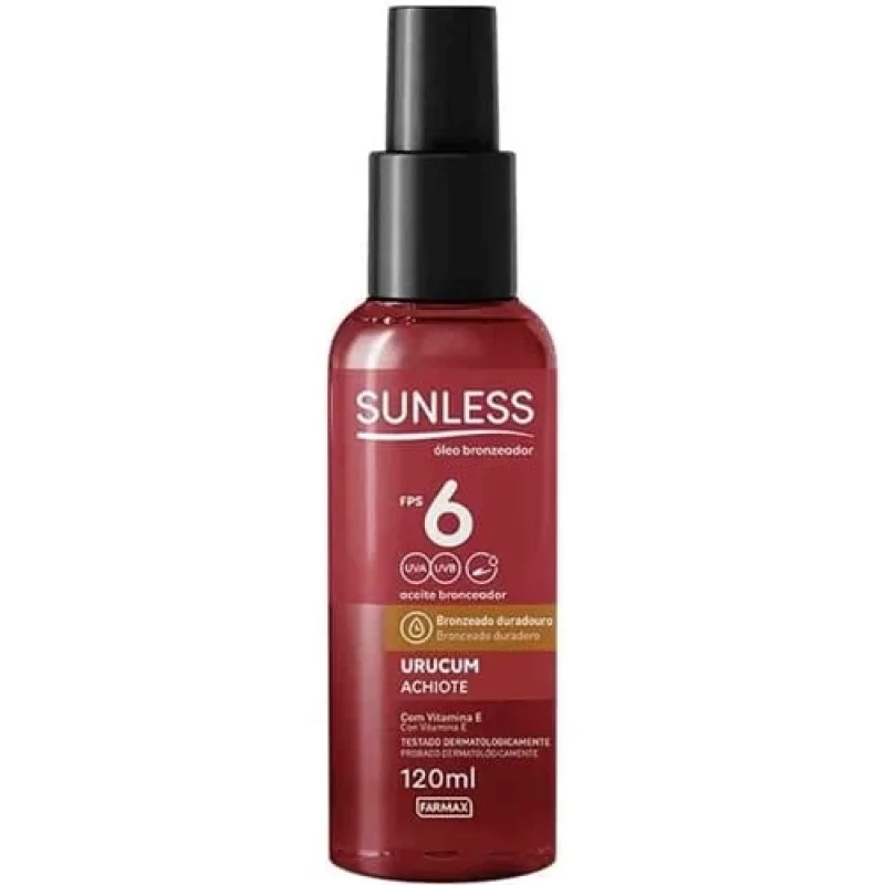 Sunless Óleo Bronzeador FPS 6 Urucum 120ml