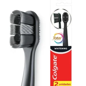 Escova Dental Macia Colgate Total Whitening, com 2 unidades