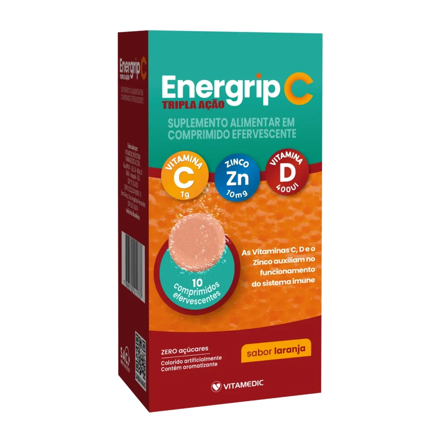 Energrip C Tripla Ação 1g, com 10 comprimidos efervescentes (1/1)