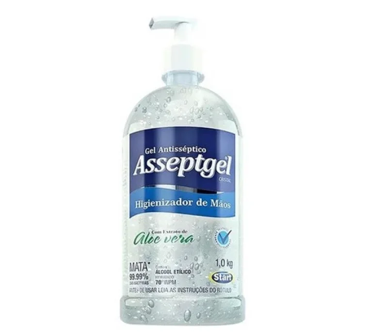 Álcool 70% Gel Asseptgel Aloe Vera 1kg