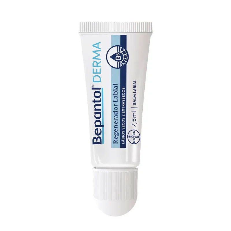 Bepantol Derma Hidratante Labial Diário, Para Lábios Extrassecos, Regenerador Labial, 7,5ml