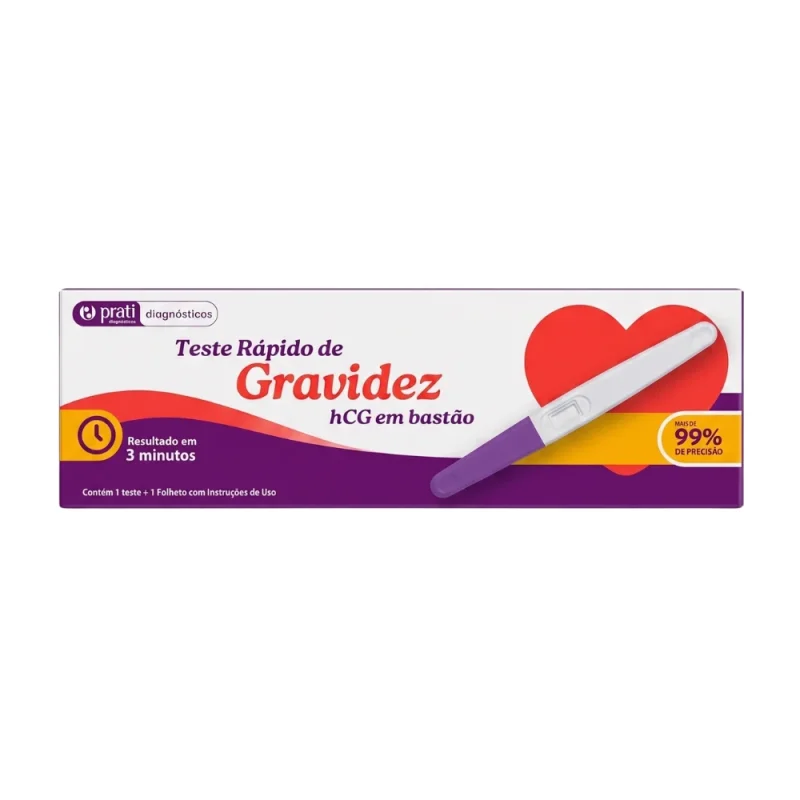 Teste de Gravidez Prati-Donaduzzi HCG em Bastão, com 1 unidade