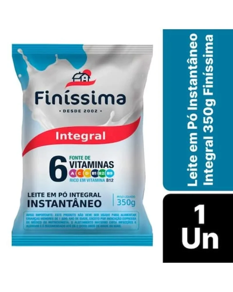 Leite em Pó Finíssima Integral Instantâneo 350g