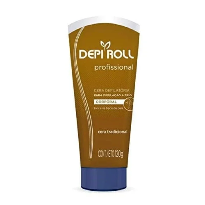 Cera Depilatória Corporal a Frio DepiRoll tradicional, bisnaga com 120g
