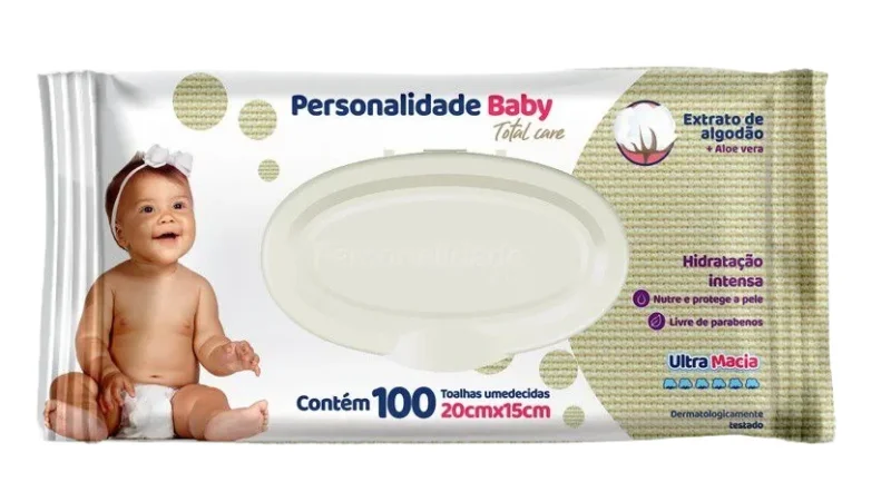 Toalhas Umedecidas Personalidade Baby 100 unidades
