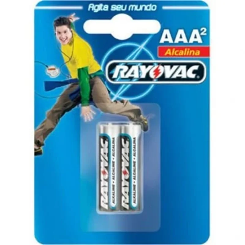 Pilha Alcalina Rayovac AAA, com 2 unidades
