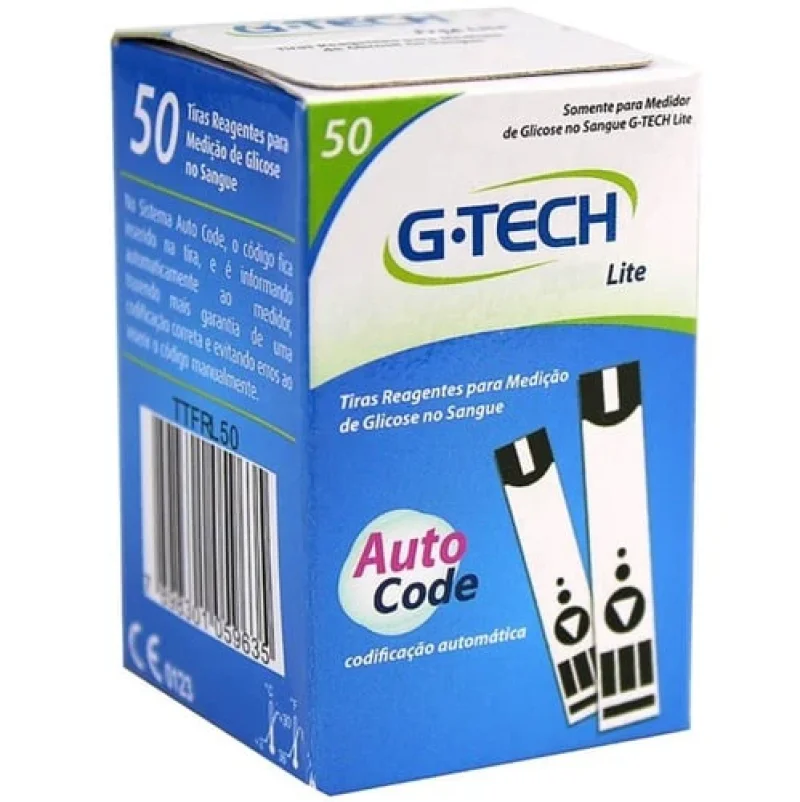 Tiras Reagentes G-Tech Lite, com 50 unidades