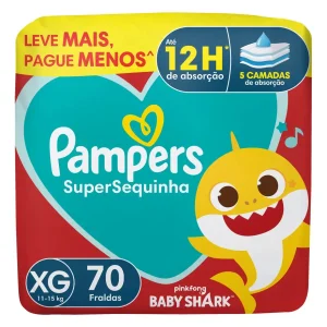 Fralda Pampers Supersequinha XG, com 70 unidades