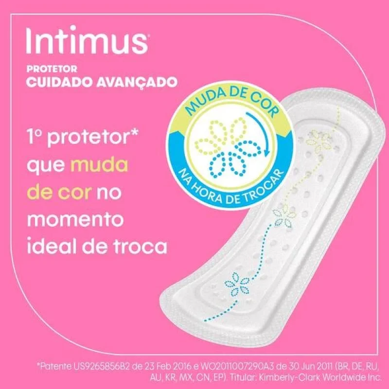 Protetor Diário com Indicador de Troca Intimus Cuidado Avançado pacote com 40 unidades